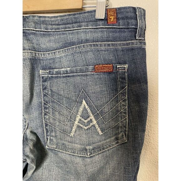 7 for All Mankind A Pocket Flare Leg Jeans, Size 32 (14) X 29 - Picture 4 of 12